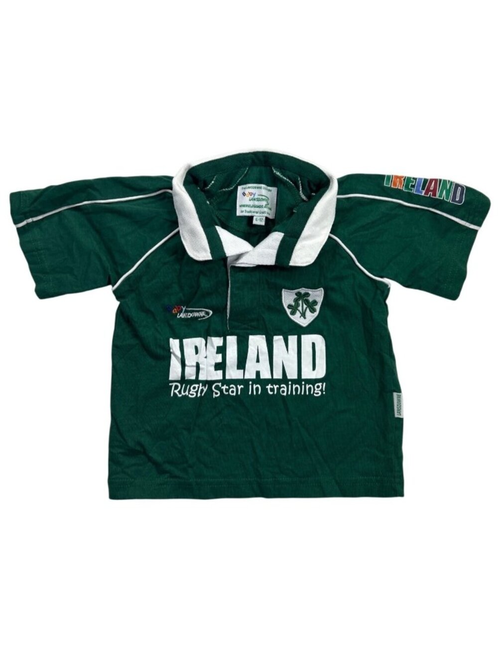 Baby Lansdowne Ireland Rugby Training Shirt 6-12 Months Green Collared Tee